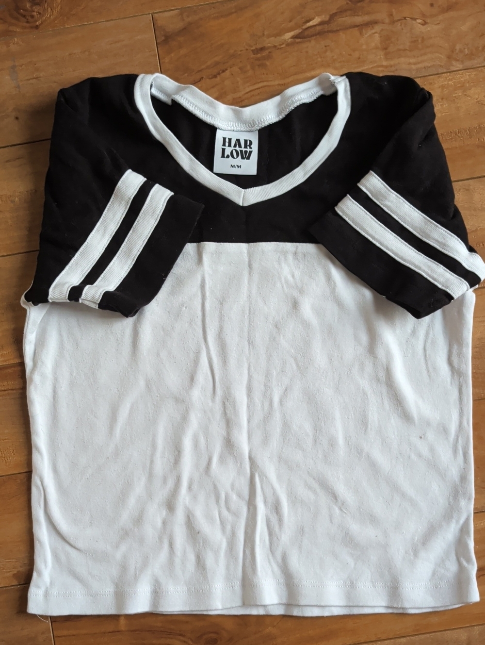 HARLOW Black & White V-Neck Tee